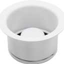 Westbrass D2082-50 3-1/2" Extra-Deep Collar Kitchen Sink Waste Disposal Flange & Stopper, Powder Coat White