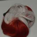 ANOGOL Hair Cap+Silver Half Red Long Wavy Cosplay Wig With Bangs for Women Anime Costume Cosplay Synthetic Wig for Halloween Costume Party