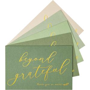 Crisky Sage Green Beyond Grateful Thank You Cards With Envelopes & Stickers Simple, Chic, Elegant Greeting Cards Perfect for: Wedding/Business/Birthday/Graduation. 4 x 6 inches 50 Pack