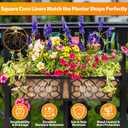 Legigo 2 Pack 48 Inch Square Coco Liners Planter Baskets Liner- Natural Coconut Coir Basket Liner Replacement, Window Box Liners Trough Coconut Liners for Wall Planter Garden Deck Fence Flower Baskets