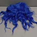 Blue Wig for Women Short Wavy Wigs with Bangs Bob Curly Wig Women's Colorful Wigs Shoulder Length Synthetic Heat Resistant Fiber Wigs for Cosplay Halloween Costume Party(14 Inches)