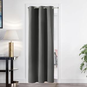 Deconovo 100% Blackout Curtains – Noise Reducing, Thermal Insulated Drapes – Grommet Room Darkening Window Panels – Light Blocking & Privacy Protection (Light Grey, 84x50Inch, 2 Panel)