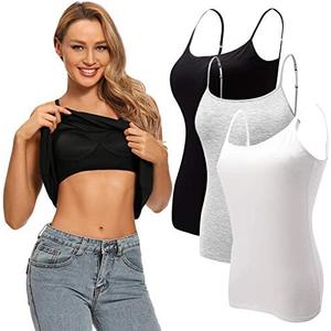 Ibeauti Womens Camisoles Tops with Built in Padded Bra Basic Breathable Tank Top Medium