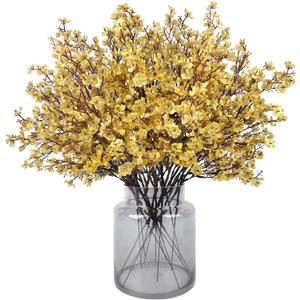 Babys Breath Artificial Flowers, 16 Bundles Gold Real Touch Fake Flowers Silk Flowers for Vase Home Office Wedding Spring Indoor Outdoor Centerpiece Table Party Decorations