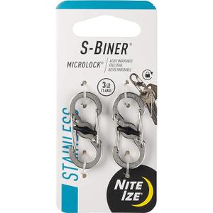 Nite Ize S-Biner MicroLock, Locking Key Holder, Stainless-Steel 4-Pack