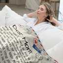 GEEMBI Mom Birthday Gifts from Daughter Son - Super Soft Fleece Throw Blanket for Couch Bed 50x60 in - Mothers Day Birthday Gifts for Mom Mother in Law, Mama Gift, Sentimental Gift for Women (Sand - Dear Mom Letter)