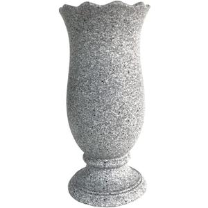 Grave Vase for Cemetery Memorial Grave Decoration Marble Color with Ground Spikes Comes with Flower Foam