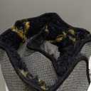 ONASAR 6x9 Area Rugs for Living Room Bedroom, Washable Large Fluffy Black and Gold Throw Rug, Geometric Soft Plush Shaggy Fuzzy Floor Carpet for Nursery Kids Girls Boys Teen Dorm Home Office Decor