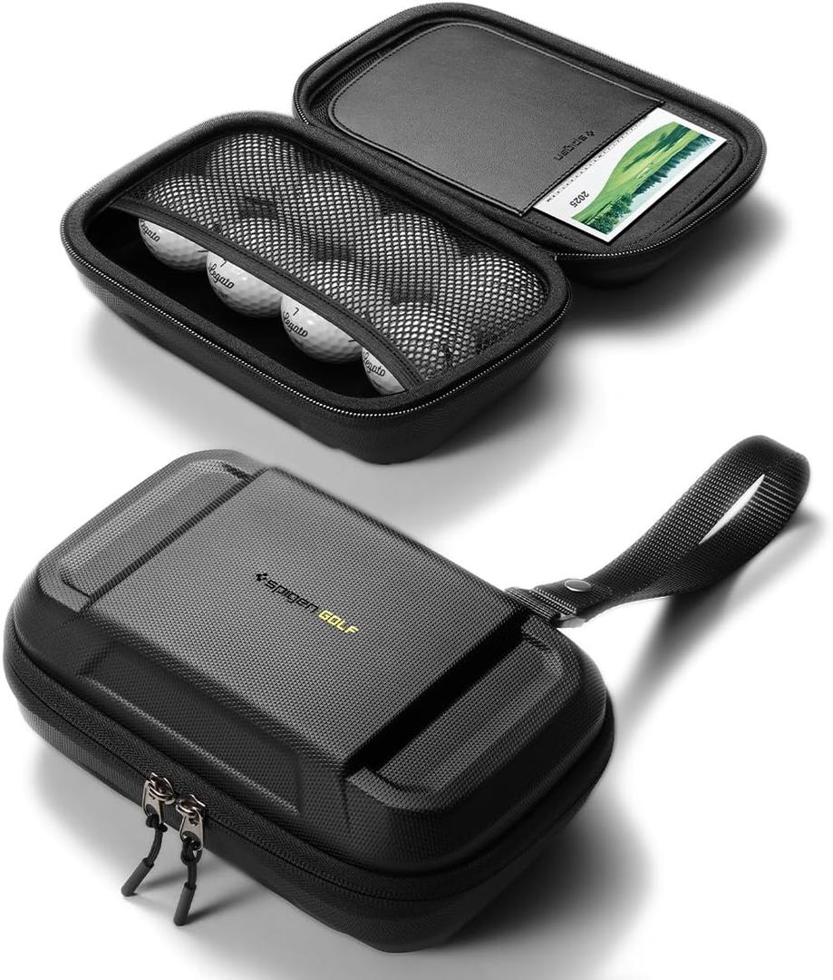 Spigen Golf Essentials Organizer Pouch - Golf Accessories/Valuables Holder and Case Fits Balls, Tees, Markers, Gloves (Black)