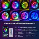 Ehaho 14''-18'' Double Row Adjustable Wheel Lights, Brighter RGB Chasing Rim Lights with App, Music Wheel Ring Light with Turn & Braking Signal Compatible with Various Trucks SUV Car, 4PCS