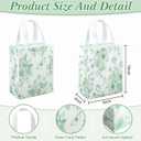 Wovnet 30 Pcs Sage Green Floral Gift Bags with Handle Reusable Non Woven Vintage Floral Tote Party Favor Bags Spring Flowers Treat Goodie Bag for Wedding Bridal Shower Tea Party 10 x 8 x 4 Inch, 1 count