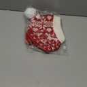 Pawaboo Christmas Pet Hat for Dogs, Funny Knitted Xmas Cap with Pom-Pom, Crocheted Snood Winter Warm Ear Flap Hat, Neck Warmer Hood Scarf for Medium Dogs, Party Decoration Gift, S, Xmas Elk Red