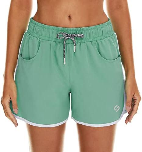 HODOSPORTS Women's 4" Swim Shorts Quick Dry Board Shorts Swimsuit Bottom with Pockets, Size: XL