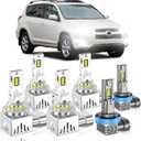 Fog Bulbs Fit for Toyota RAV4 2006-2012, Latest&Brightest High&Low Beam Fog Light Bulbs Combo 800% Brightness 6000K Cool White, CANbus Ready, Plug and Play, Pack of 6