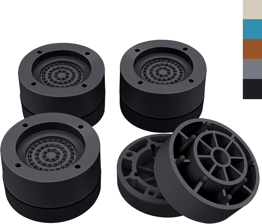 Furniture Risers 1 inchRound Bed Risers Heavy Duty for Chair Table and Desk Legs Elevation, Bed Lifts Risers(Pack of 4 Riser,Black)