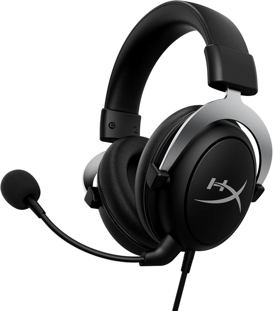 HyperX CloudX, Official Xbox Licensed Gaming Headset, Compatible with Xbox One and Series X|S, Memory Foam Ear Cushions, Detachable NoiseCancelling Mic, inline Audio Controls,Black/ Silver