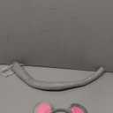 Mouse Ears & Tail Costume - Oversized Plush - Grey