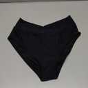 Tempt Me Women Black High Waisted Bikini Bottom Crossover V Cut Bathing Suit Swim Bottom M