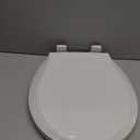 Durable Round Toilet Seat with Slow Soft Close - Easy to Install and Clean, Never Loosens - White, Fits Most Round Toilets