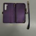 Defencase Compatible with Samsung Galaxy S23 Case Wallet with RFID Blocking Card Holder for Women Men, Soft PU Leather Magnetic Snap Flip Zipper Strap Wallet Phone Case Fit for Galaxy S23 6.1", Purple