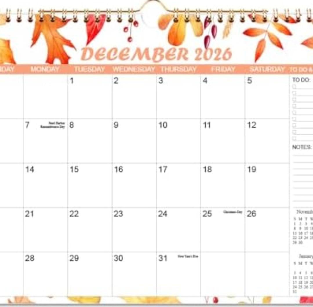 5 x 2026-2027 Calendar - Wall Calendar from Jan 2026 to Jun 2027, 18 Monthly Planner with Seasonal Designs for Planning and Organizing for Home or Office, 11.5 x 14.5 In Calendar 2026-2027