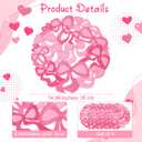Gandeer 4 Pcs Pink Bow Placemats Coquette Embroidered Place Mats Pink Cotton Decorative Table Mats for Home Wedding Baby Shower Birthday Party Decor(Round Hollow)