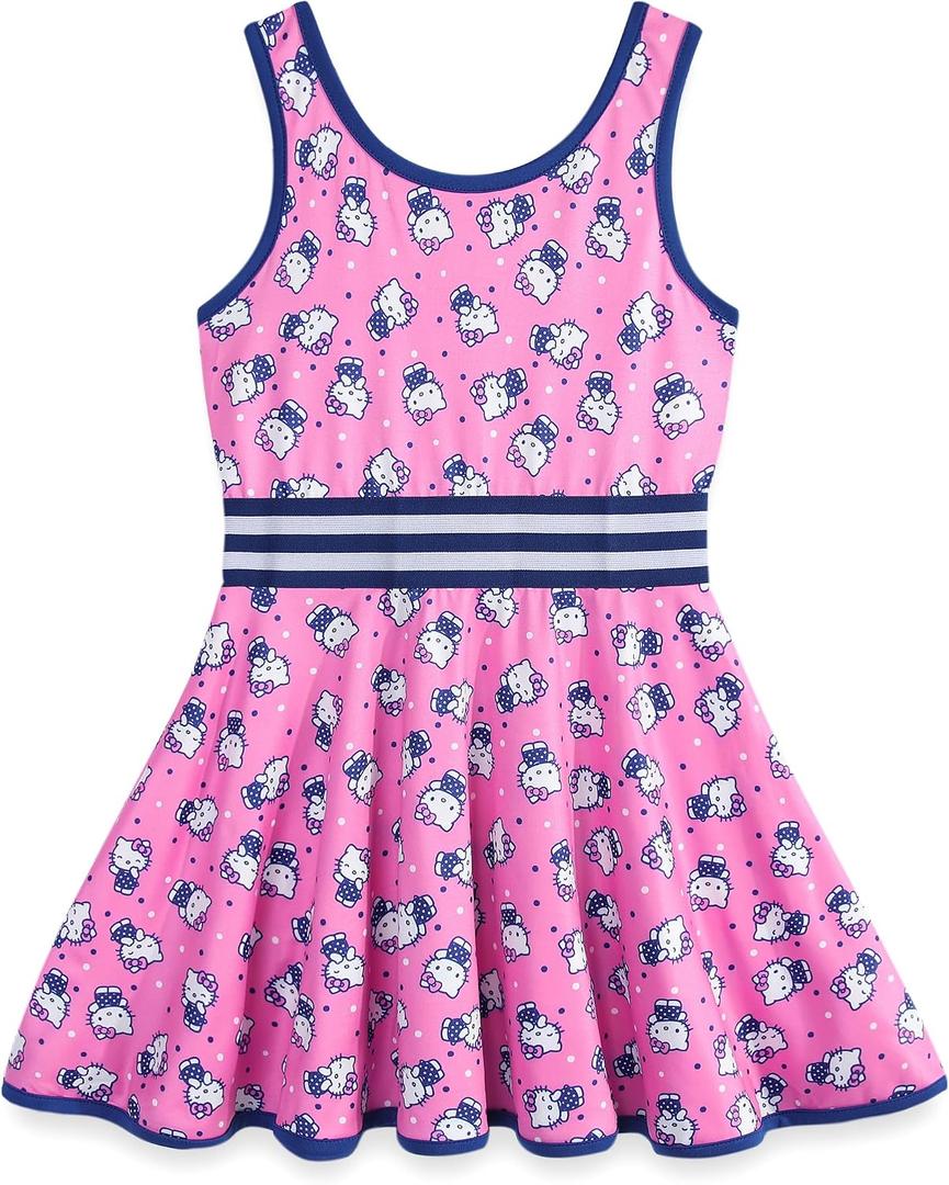 Hello Kitty Sanrio Girls Sleeveless Dress for Toddler and Big Kids (XL)