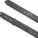 CTM Men's Leather Removable Buckle Ranger Belt