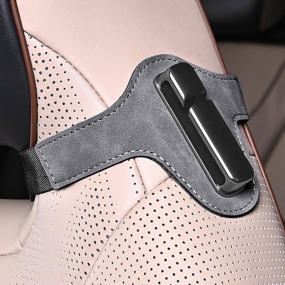 Seat Belt Adjuster & Holder for Adults, Car Seat Belt Clip for Easy Reach, Seatbelt Guide Grabber, Fits Sports Seats with Headrest Gap or Hole