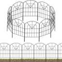 25 Pack Modern Black Metal Garden Fence Panels, 23.6in(H) x 320in(L), Decorative Animal Barrier for Dogs, Cats, Rabbits