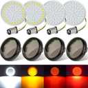 Benlari New Version1157 LED Turn Signals Bulbs, 2" Front Rear Lights with Smoked Lenses Fit for Harley Davidson Touring Dyna Softail Sportster Street Glide Road Glide Road King Iron 883 1200 72 48