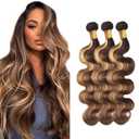26 28 30 inch Brown Bundles Human Hair Ombre Highlight Body Wave Bundles LadrXadr P427 Body Wave Bundle 300g