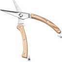 Wooden Garden Pruning Shears, Gardening Scissors Hand Tools, Classic Manual Hand Pruner Wood Clippers for Flower and Plant Trimming, Foldable Stainless Steel Pruner for Gift (H03)