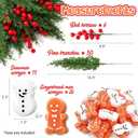 75 PCS Christmas Decorations, Artificial Greenery Christmas Ornaments, Pine Branches Red Berry Stems with DIY Vase Filler Set, Xmas Trees Vase Centerpieces for Tables