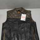 Milwaukee Leather Men’s Leather Club Vest – Paisley Lining, Contrast Stitch, Patch Ready Back, Storage Pockets