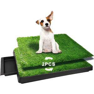 Dog Urinal containing 2 Replaceable lawns, Dog Potty Grass .Portable pet bedpans That can be Washed Suitable for Almost All Types of Dogs. Length: 25 inches. Width 20 inches. Height: 3 inches