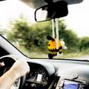 Bee Car Accessories,Super Cute Swinging Bumblebee Car Mirror Hanging Ornament Crochet Cars Interior Accessories,Gift for Bee Lovers,Crochet Lovely Bag Ornament,Automotive Interior Decorations