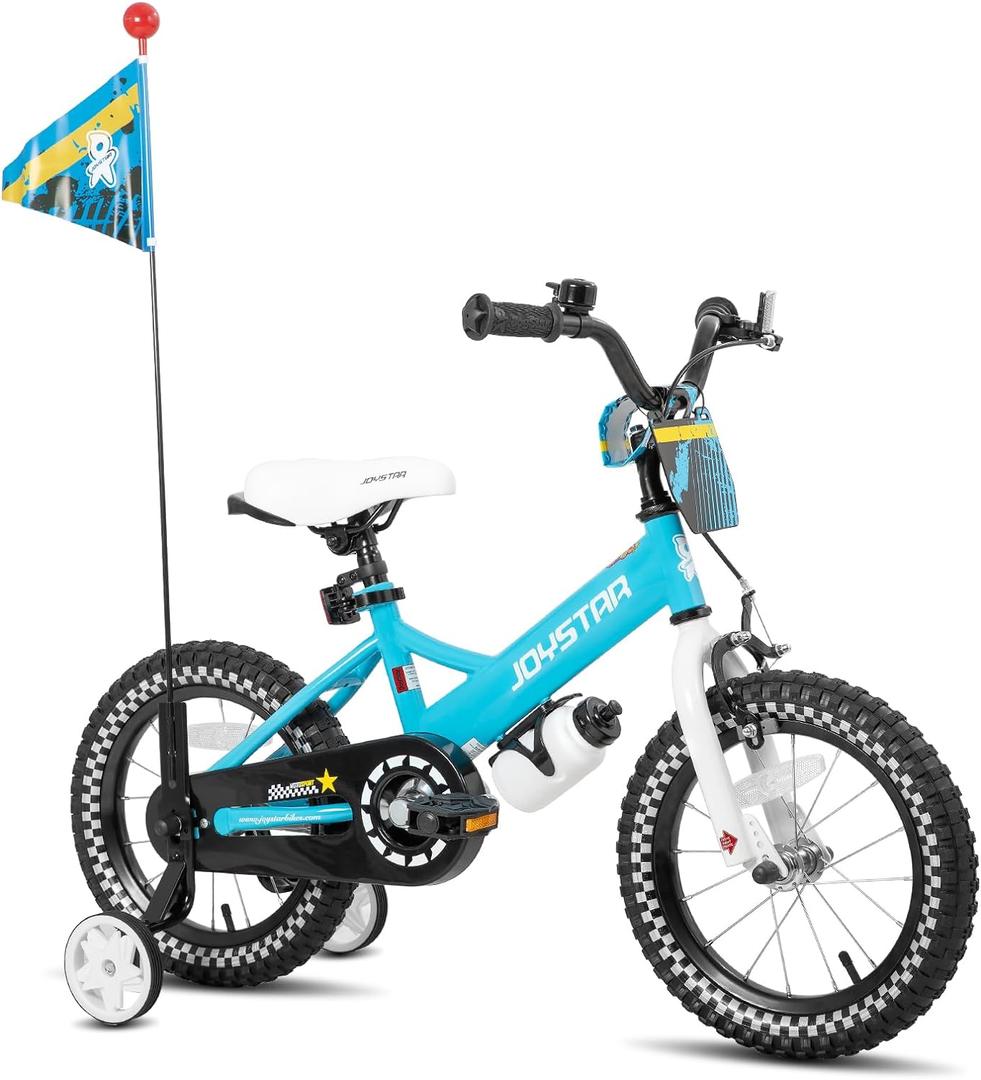 JOYSTAR Little Rock 12 Inch Kids Bike for 3 4 Years Boys Toddler Bike with Training Wheels Sports Kids Bicycle with Basket Bike Streamers Toddler Boy Bikes Royal Blue