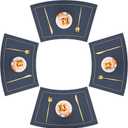 Placemats Set of 4 Round Table Place Mats Washable Heat Resistant PVC Dual Sided Dining Mat Red 4pcs