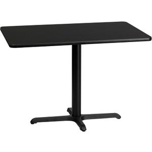 Flash Furniture 30'' x 42'' Rectangular Black Laminate Table Top with 23.5'' x 29.5'' Table Height Base