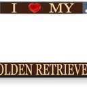 Fastasticdeals I Love My Golden Retriever Dog License Plate Frame Tag Holder Cover