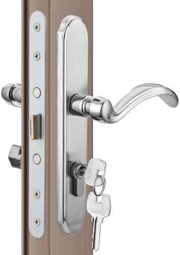 MaxxGeek Storm Door Handle Accessory Set fit Pella Storm Door Handle Replacement Part, with Key and Lock Cylinder (Brushed Nickel)