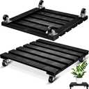 Taiyin 2 Pack Plant Caddy with Wheels, 16 Inch Heavy Duty Plant Pot with Lockable Wheels 220lb Square Wood Roller Base Potted Dolly for Outdoor Indoor Patio Planter(Square)