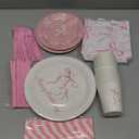 171Pcs Pink Bow Birthday Party Supplies Pink Bow Plates,Banner,Tabelcloth,Cups,Knives,Spoons,Forks,Baby Shower Girls Bow Party Decorations