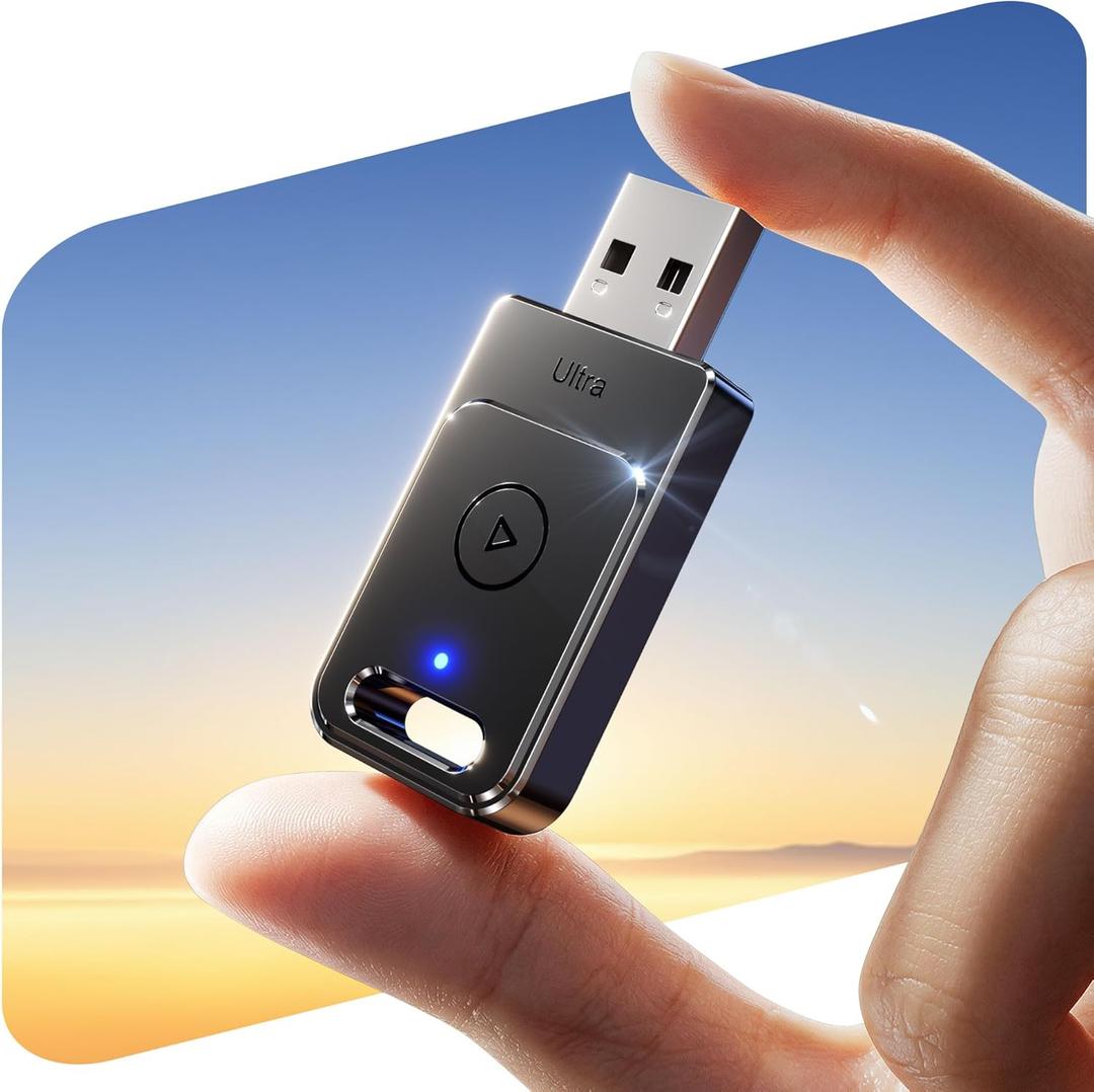 for Apple Carplay Wireless Adapter, 3X Fast Auto-Connect, No Latency, Plug&Play, Wireless Carplay Adapter, 2025 Mini Car Play Dongle for iPhone 6~17, Fit for 927+ Cars,USB A/C,Matte Black