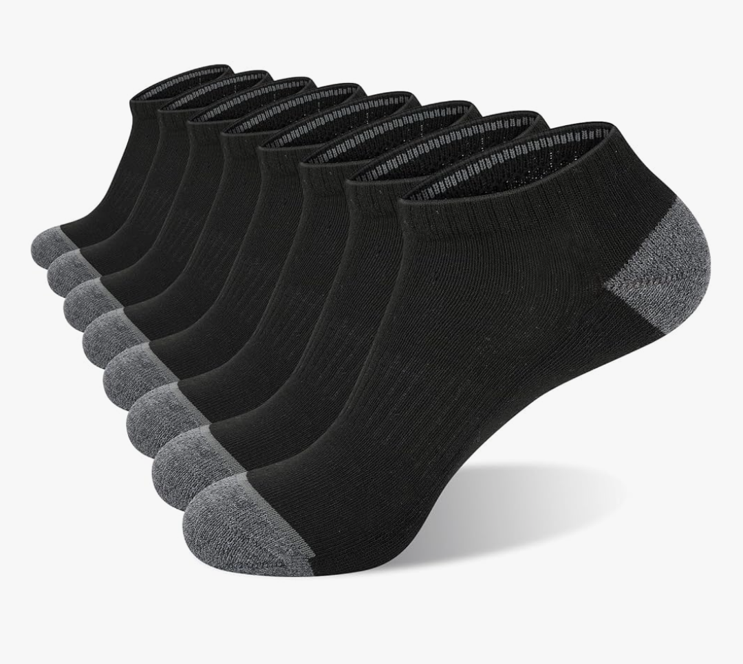 COOVAN 10 Pairs Mens Ankle Socks Low Cut Breathable Casual Socks for Men