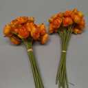 Ling's moment Ranunculus Artificial Flower, Faux Silk Mini Ranunculus Flowers for DIY Bouquet, Bulk Fake Wedding Filler Flowers for Centerpieces Arrangements Bridal Shower Decorations, Citrus Orange