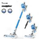 Cordless Vacuum Cleaner for Home - Lightweight, Stick Vacuum Clean with Rechargeable Battery, Max 45Mins Runtime, 8 in 1 Handheld Vacuum for Hardfloor & Carpets Pet Hair, Blue&White