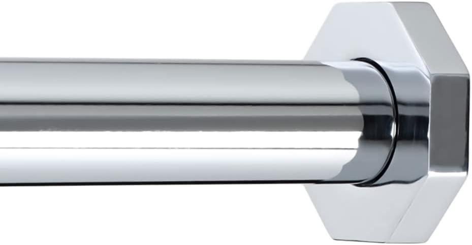 Ivilon Tension Curtain Rod - Hexagonal Spring Tension Rod for Windows or Shower, 24 to 36 Inch, Chrome