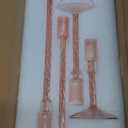 Glasseam Glass Candlestick Holders Pink: Set of 4 Tall Taper Candle Holders for Candlesticks Decorative Tapered Candles for Table Centerpiece Wedding Christmas Home Decor